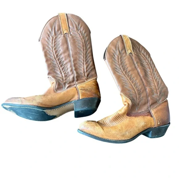 Texas leather leather cowboy boots size 7 - Picture 2 of 7